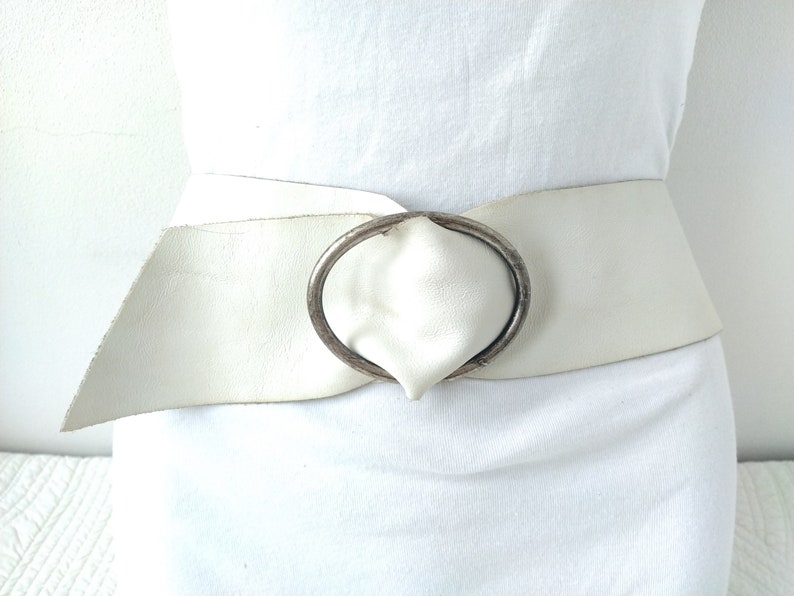 Corset Hip Leather Wide Waist Obi Belt 46/'/' Skirt Boho White Ivory Steampunk Festival Boho Bohemian Hippie Wedding Glamorous Gift Her
