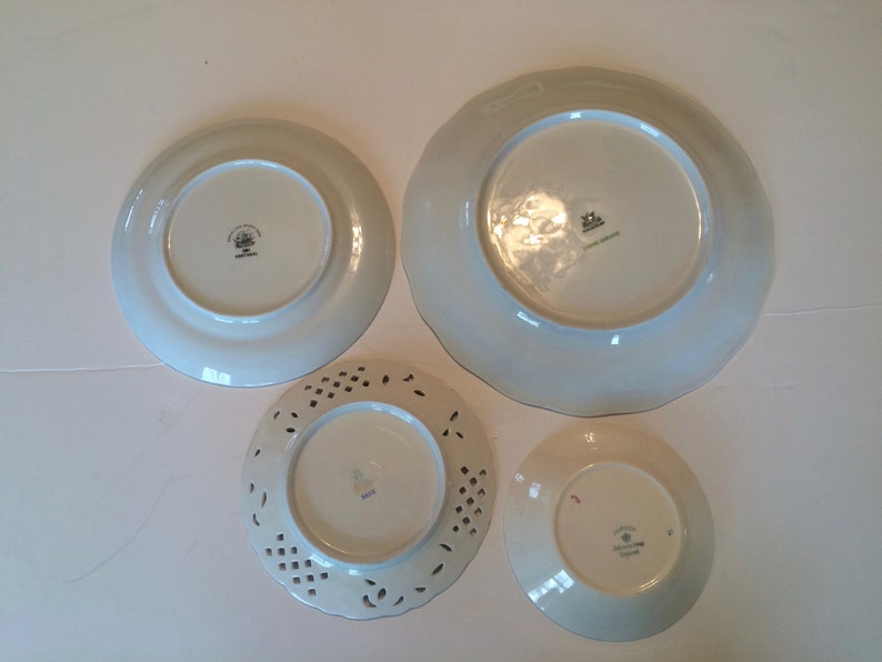 Salad and Bread Plates /& Sauce Bowl; Dinnerware; 1940-50/'s Mismatched China Place Setting; One 4-Piece Vintage Place Setting; Dinner #01