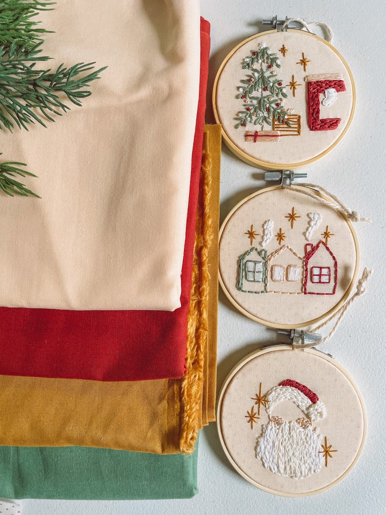 Christmas Ornament Embroidery Kit Beginner Friendly Craft Etsy