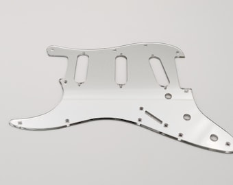 11 hole chrome mirror acrylic lefthand pickguard for us/mex fender stratocaster-various pickup configuration