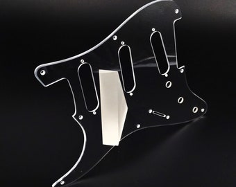 8 hole clear acrylic lefthand pickguard for us/mex fender stratocaster