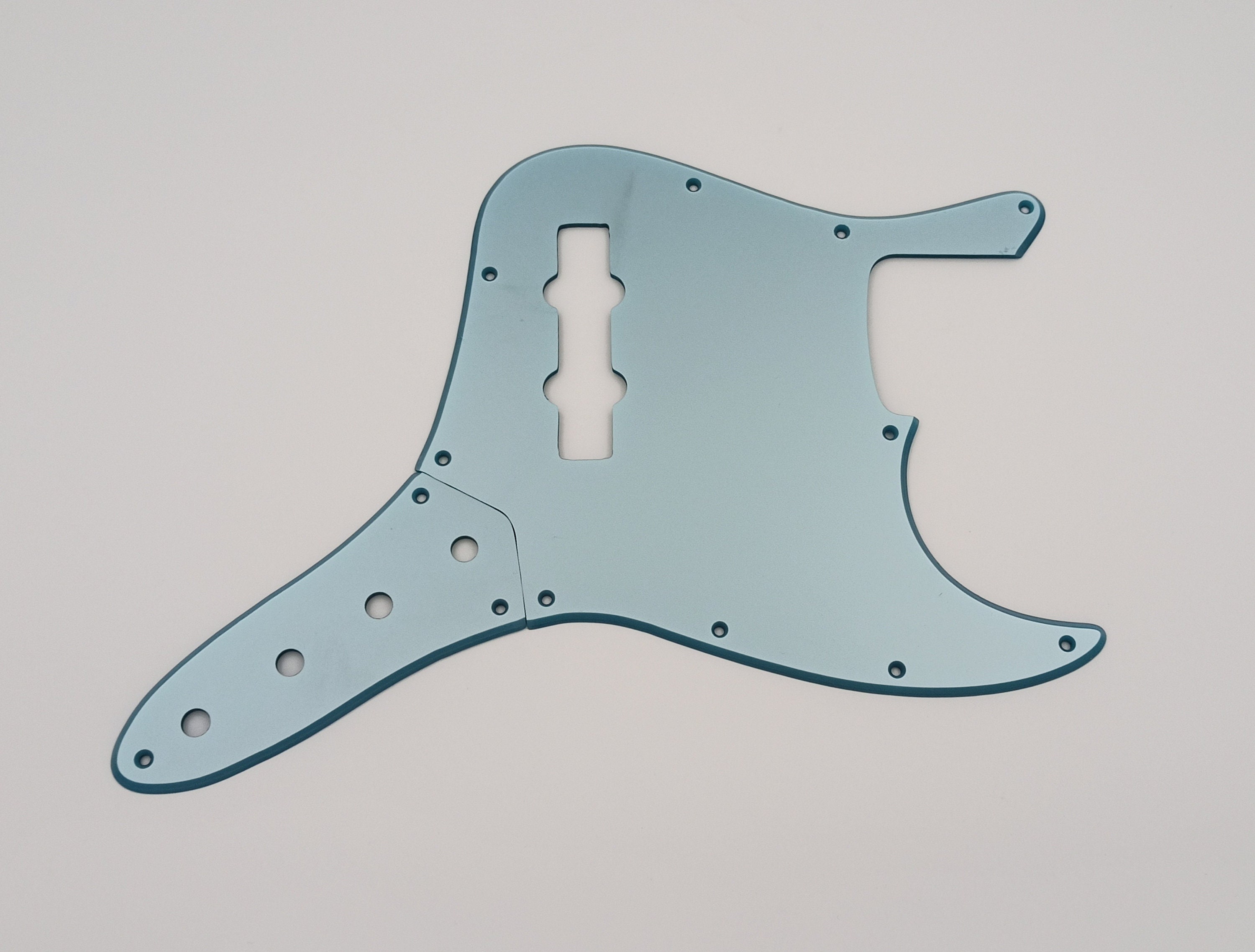metallic ice blue acrylic pickguard & control plate for us/mex fender 4 string standard jazz bass