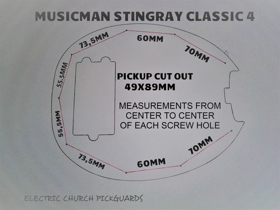 Clear Acrylic Pickguard for MUSICMAN STINGRAY CLASSIC 4 Bass