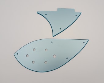 2 pieces metallic ice blue acrylic pickguard for RICKENBACKER 330/360 guitar