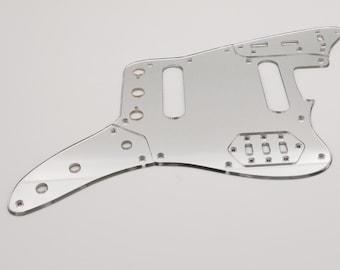 chrome mirror acrylic pickguard & control plates for us/mex fender standard jaguar guitar