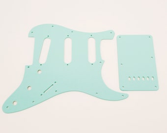 11 hole spearmint green acrylic pickguard & back plate for us/mex fender stratocaster-various pickup configuration option