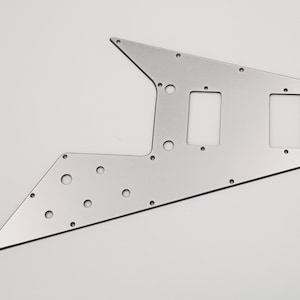 metallic silver acrylic pickguard for GIBSON FLYING V 67' REISSUE guitar