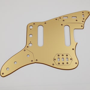 metallic gold acrylic pickguard & control plates for us/mex fender standard jaguar guitar