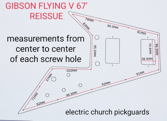 Metallic Silver Acrylic Pickguard for GIBSON FLYING V 67' REISSUE