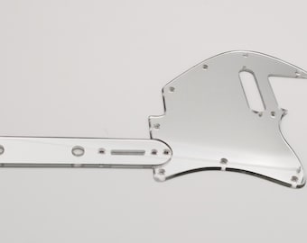 chrome mirror acrylic cropped pickguard & control plate for merle haggard style telecaster guitar
