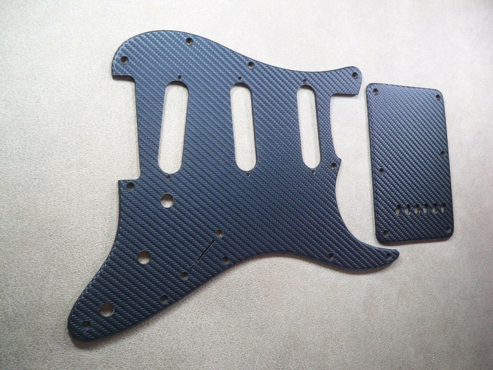 11 hole carbon fiber style tolex pickguard & back plate for Etsy