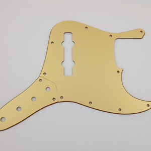 Metallic gold Acryl Pickguard & Steuerplatte für unseren Fender 5 String Standard Jazz Bass