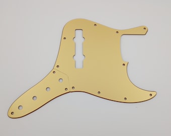 metallic gold acrylic pickguard & control plate for us/mex fender 5 string standard jazz bass