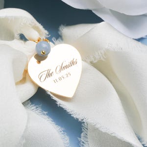 Personalized Bouquet Charm Gift for Bride Something Blue Gift Daughter Wedding Gift from Mom Wedding Bouquet Keepsake Charm Wedding Date