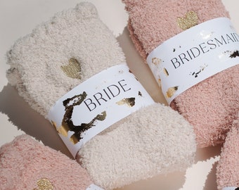 Bridesmaid Gift Idea Maid of Honor Gift from Bride Junior Bridesmaid Sock Gift Bridal Party Gift Box Fuzzy Sock Gift Bridal Shower Favor Gif