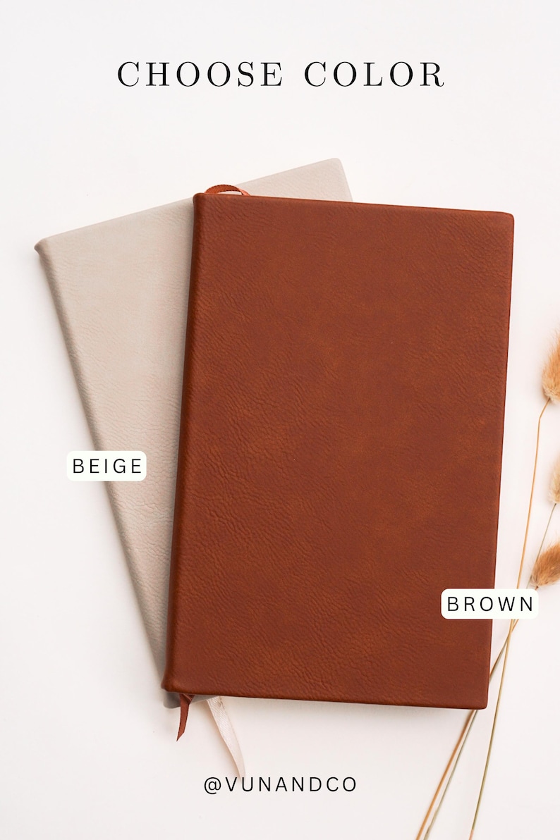 Personalized Monogrammed Journal Notebook Custom Vegan Leather Writing Journal Embossed Name Leather Notebook Christmas Gift Idea for Him