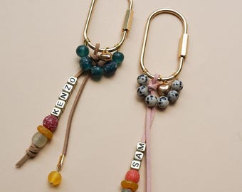 Custom Bag Charm for Purse Accessory Trendy Beaded Keychain for Women Stylish Purse Charm with Name Sister Birthday Gift Idea for Bestie