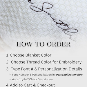 Custom Name Embroidered Blanket Personalized Throw Wedding Gift Bridal Shower Gift Idea Couple Keepsake Last Name Accent Blanket New Home image 8