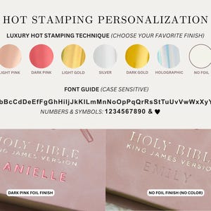 Personalized Pink Bible Christian Gift for Her Boho Flower KJV Bible with Name for Women Faux Leather Bible Custom English Holy Bible Gift