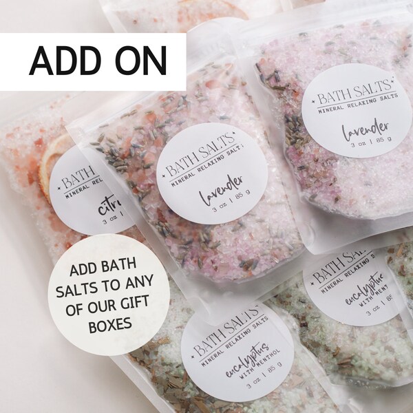 ADD ON | Mineral Relaxing Bath Salts Pampering Gift Box Self Care Gift Box Relaxation Gift Soothing Gift Set Wedding Bridal Shower Favor