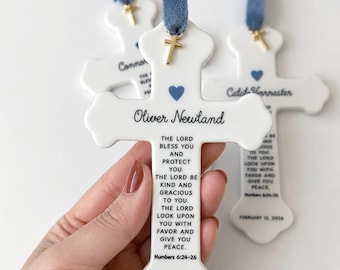 Personalized Blessing Cross Baptism Gift for Baby Boy Dedication Present Godchild Meaningful Keepsake Newborn Baby Girl Christian New Baby