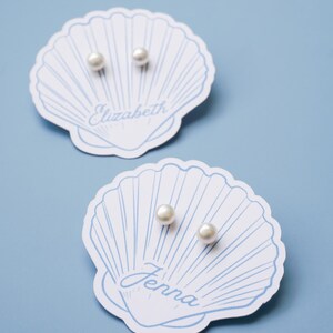 Shell Bachelorette Bridal Party Favor Gift Pearl Earring for Bridesmaid Proposal Gift Box Filler Wedding Team Gift Idea for Wedding Party