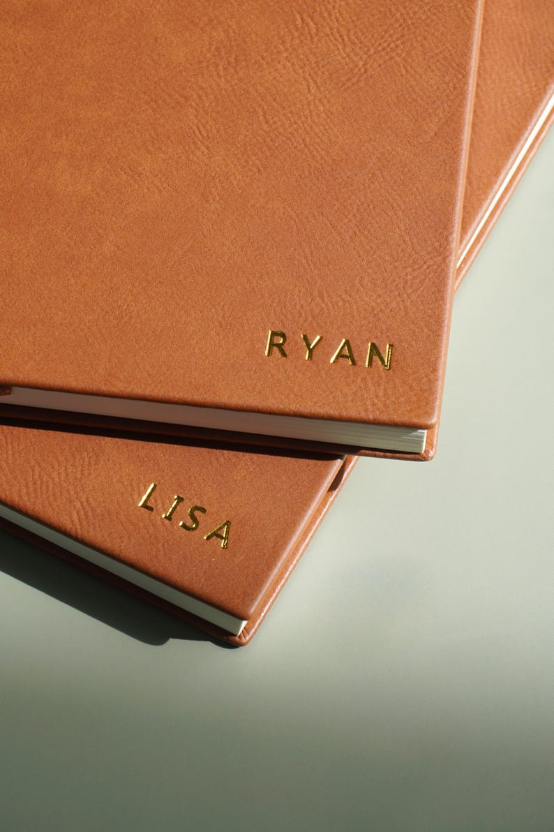Personalized Monogrammed Journal Notebook Custom Vegan Leather Writing Journal Embossed Name Leather Notebook Christmas Gift Idea for Him