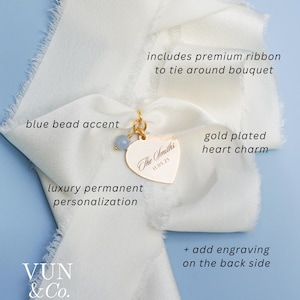 Personalized Bouquet Charm Gift for Bride Something Blue Gift Daughter Wedding Gift from Mom Wedding Bouquet Keepsake Charm Wedding Date