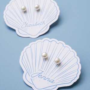 Shell Bachelorette Bridal Party Favor Gift Pearl Earring for Bridesmaid Proposal Gift Box Filler Wedding Team Gift Idea for Wedding Party