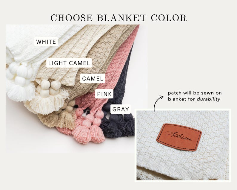 Name Custom Blanket Personalized Blanket for Adult Blanket Monogrammed Blanket Wedding Gift Housewarming Gift For Couple Boho Throw Blanket afbeelding 4