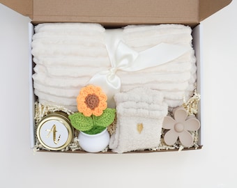 Personalized Friend Birthday Gift Mom Birthday Gift from Daughter Thinking of You Sympathy Gift Box  Blanket Cozy Sock Gift Care Package Her