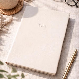 Personalized Monogrammed Journal Notebook Custom Vegan Leather Writing Journal Embossed Name Leather Notebook Christmas Gift Idea for Him