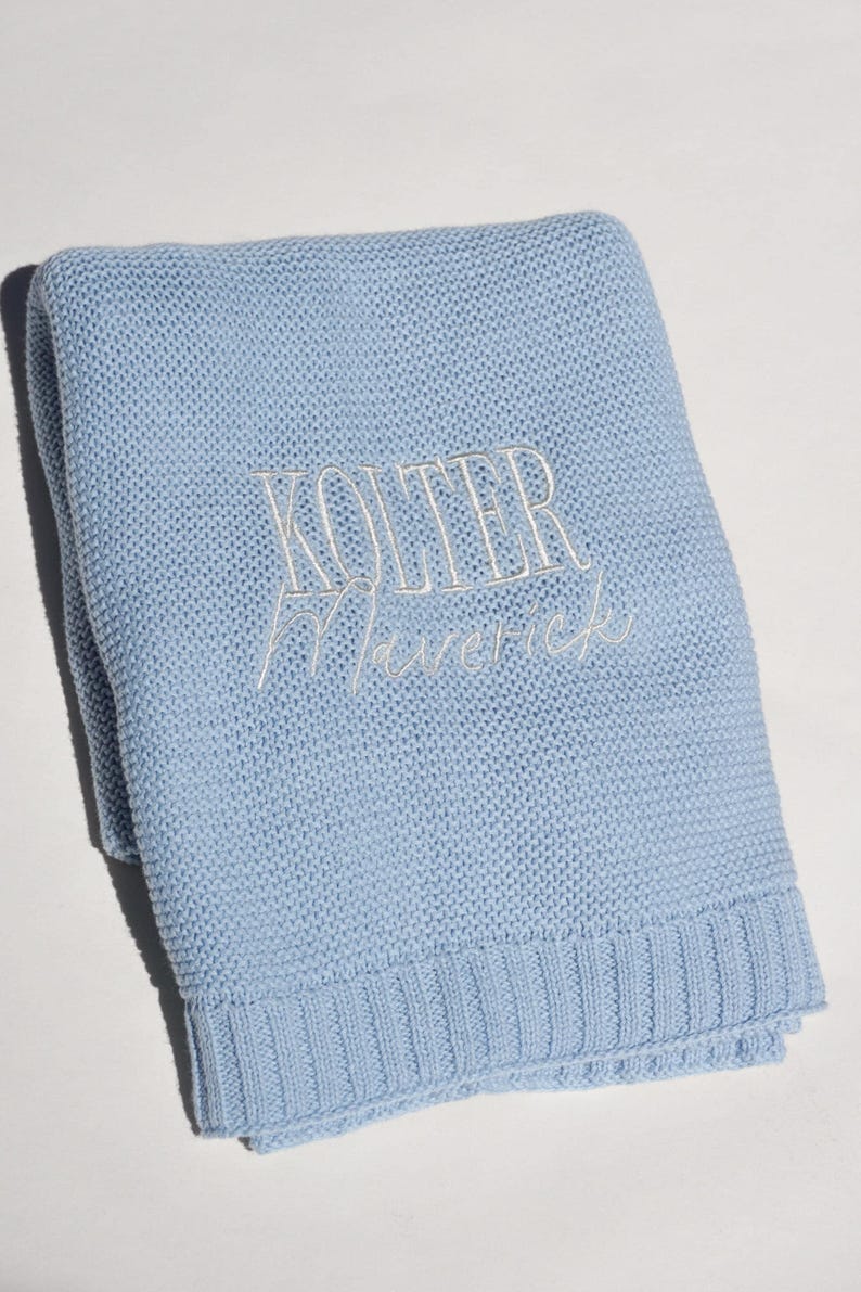 Embroidered Custom Blanket for Baby Boy Neutral Ivory Blanket with Name Baptism Gift Idea Grandbaby Gift Newborn Baby Shower Keepsake yGift New Baby