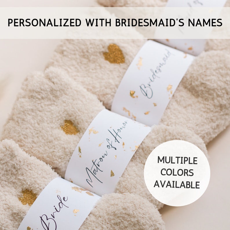 Bridesmaid Sock Gift Bridal Party Fuzzy Sock Gift Proposal Gift Cozy Sock Getting Ready Bridesmaid Maid of Honor Gift Bachelorette Party Gif image 1