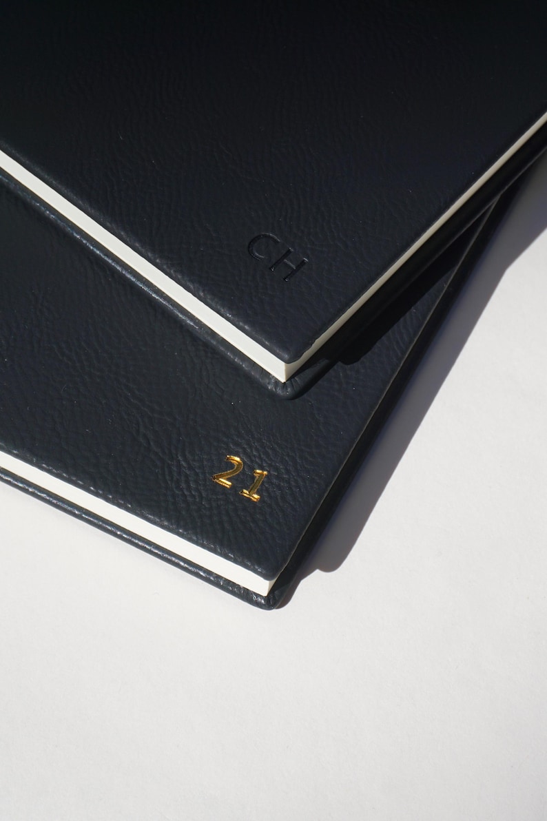Personalized Monogrammed Journal Notebook Custom Vegan Leather Writing Journal Embossed Name Leather Notebook Christmas Gift Idea for Him