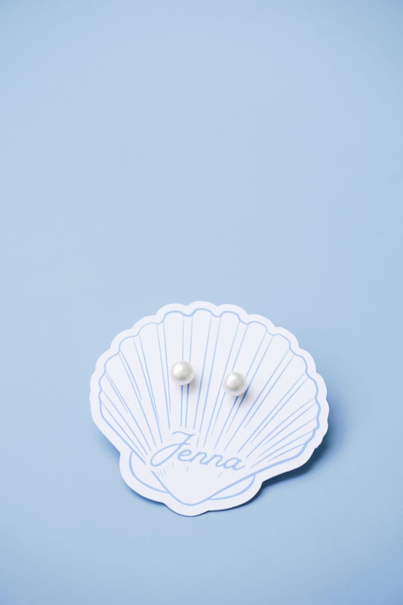 Shell Bachelorette Bridal Party Favor Gift Pearl Earring for Bridesmaid Proposal Gift Box Filler Wedding Team Gift Idea for Wedding Party