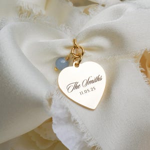 Personalized Bouquet Charm Gift for Bride Something Blue Gift Daughter Wedding Gift from Mom Wedding Bouquet Keepsake Charm Wedding Date