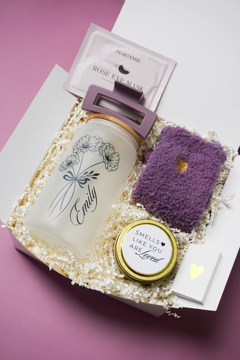 Birth Flower Gift For Her Birthday Unique Gift for Friend Long Distance Bestie Gift Box Women Birthflower Birthday Gift for Sister in Law