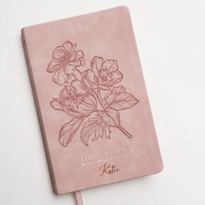 Personalized Pink Bible Christian Gift for Her Boho Flower KJV Bible with Name for Women Faux Leather Bible Custom English Holy Bible Gift image 10