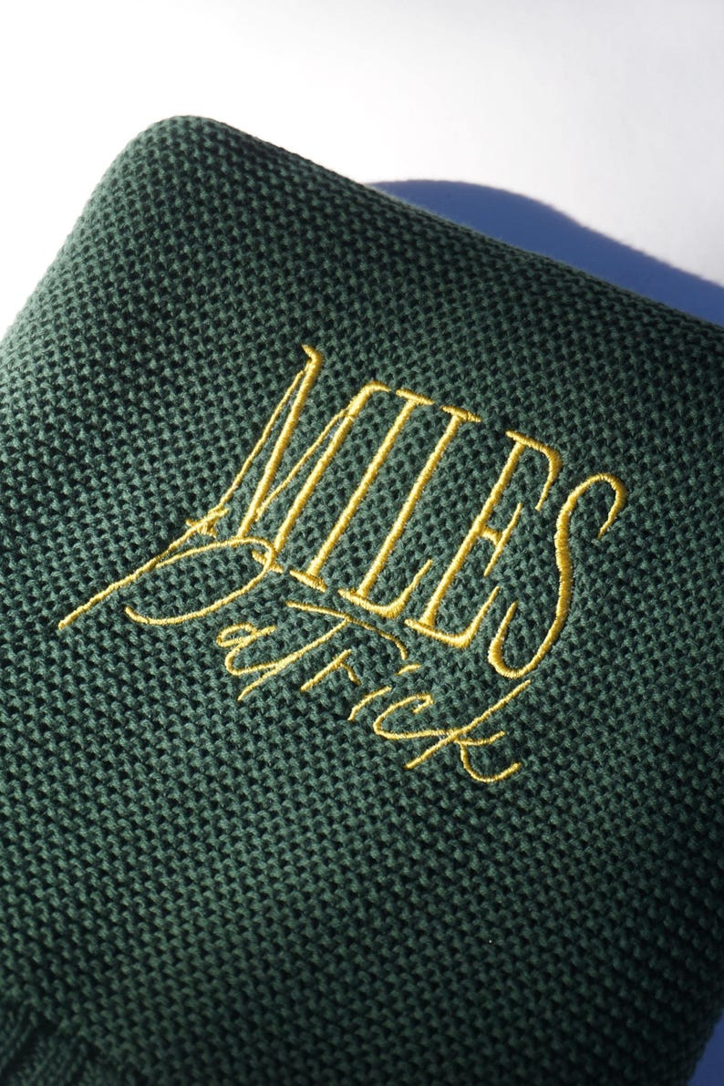 Embroidered Custom Blanket for Baby Boy Ivory Blanket with Name Baptism Gift Idea Grandbaby Gift Newborn Baby Shower Keepsake Gift New Baby image 20