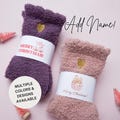 Pastel Pink Christmas Fuzzy Sock for Friend Women Holiday Gift Personalized Small Gift Bulk Gift Bestie Christmas Gift Teen Stocking Stuffer