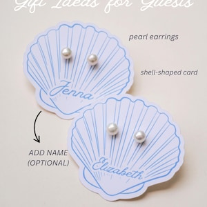 Shell Bachelorette Bridal Party Favor Gift Pearl Earring for Bridesmaid Proposal Gift Box Filler Wedding Team Gift Idea for Wedding Party