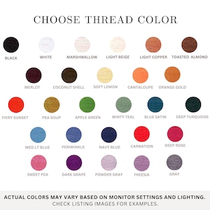 the color chart for choose thread color