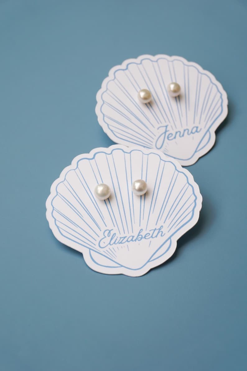 Shell Bachelorette Bridal Party Favor Gift Pearl Earring for Bridesmaid Proposal Gift Box Filler Wedding Team Gift Idea for Wedding Party