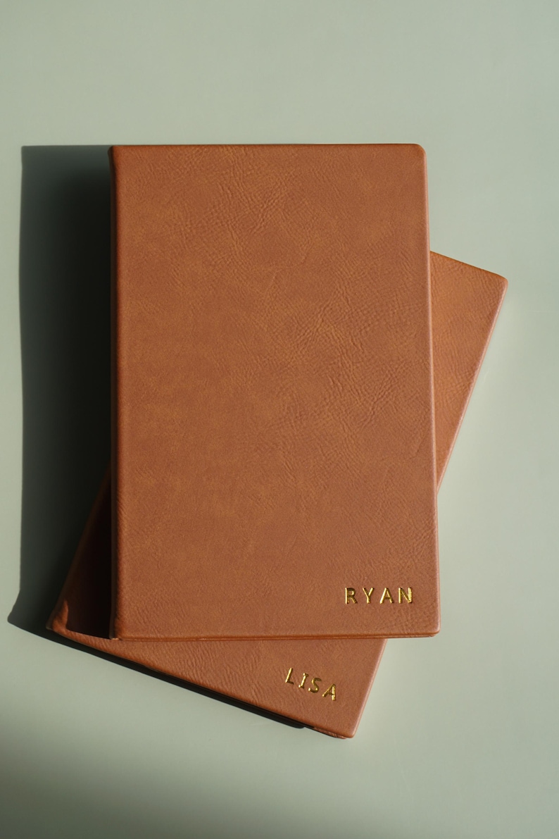 Personalized Monogrammed Journal Notebook Custom Vegan Leather Writing Journal Embossed Name Leather Notebook Christmas Gift Idea for Him