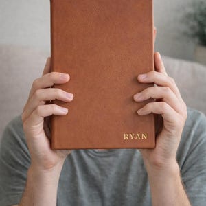 Personalized Monogrammed Journal Notebook Custom Vegan Leather Writing Journal Embossed Name Leather Notebook Christmas Gift Idea for Him