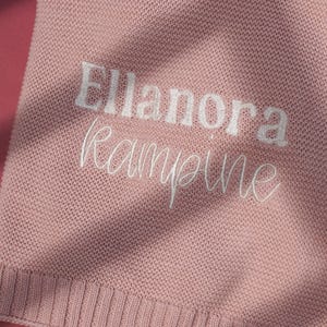 Embroidered Custom Blanket for Baby Boy Neutral Ivory Blanket with Name Baptism Gift Idea Grandbaby Gift Newborn Baby Shower Keepsake yGift New Baby