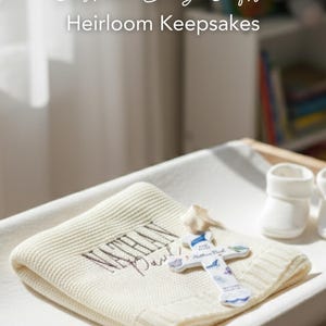 Personalized Baby Boy Baptism Gift Ceramic Cross Name Christian Keepsake Newborn Dedication Christening Presentation Grandbaby Gift Idea image 19