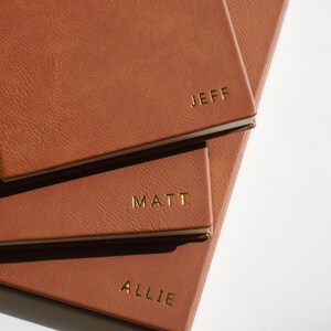 Personalized Monogrammed Journal Notebook Custom Vegan Leather Writing Journal Embossed Name Leather Notebook Christmas Gift Idea for Him