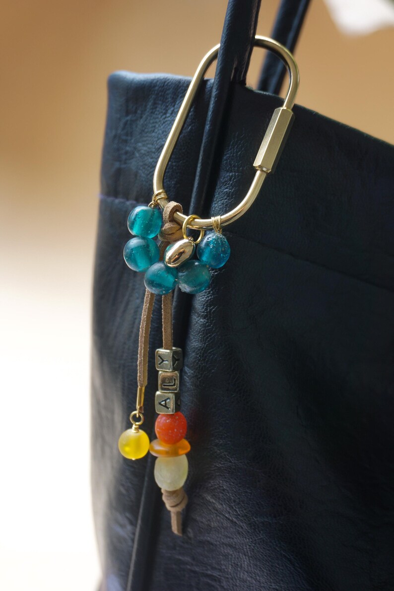 Custom Bag Charm for Purse Accessory Trendy Beaded Keychain for Women ...